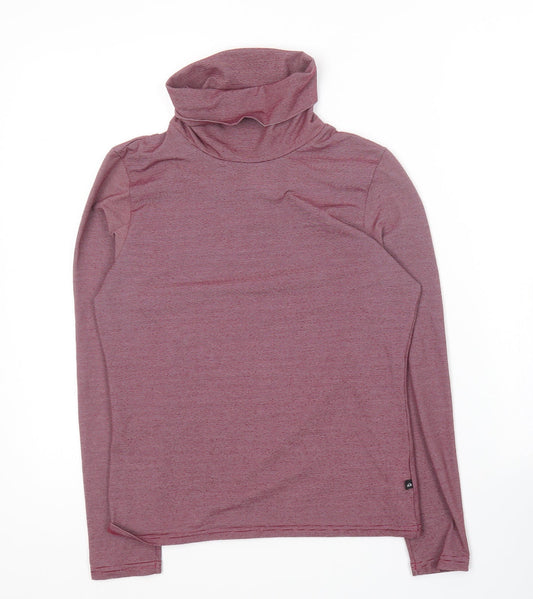 ellesse Womens Purple Roll Neck Striped Polyester Pullover Jumper Size L