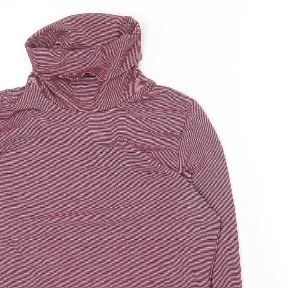 ellesse Womens Purple Roll Neck Striped Polyester Pullover Jumper Size L