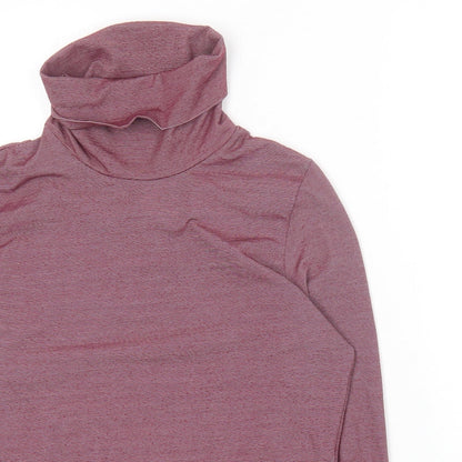 ellesse Womens Purple Roll Neck Striped Polyester Pullover Jumper Size L