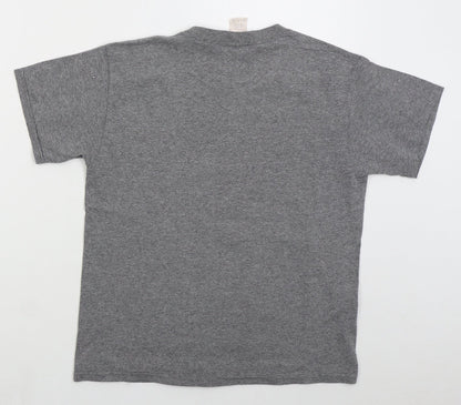 Gildan Boys Grey  Cotton Basic T-Shirt Size M Crew Neck Pullover - Don't Try This At Home