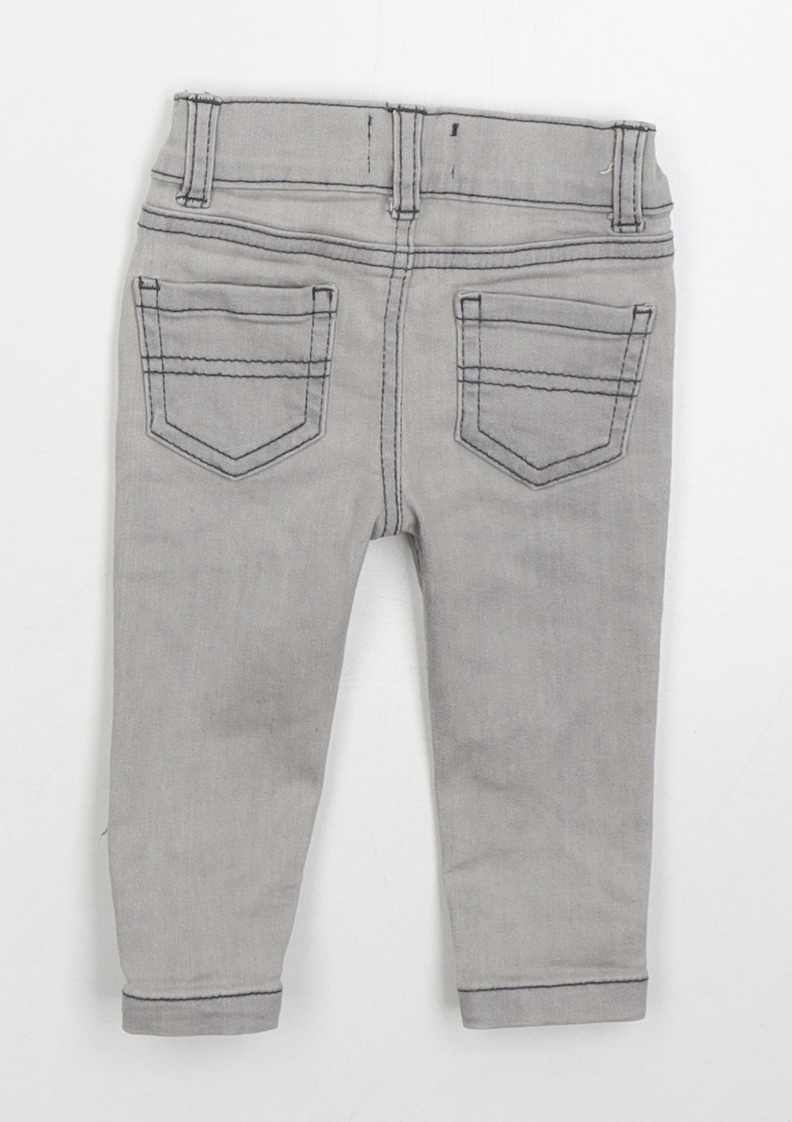 Denim Co Boys Grey  Cotton Capri Jeans Size 3-6 Months  Button