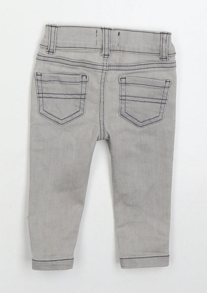 Denim Co Boys Grey  Cotton Capri Jeans Size 3-6 Months  Button