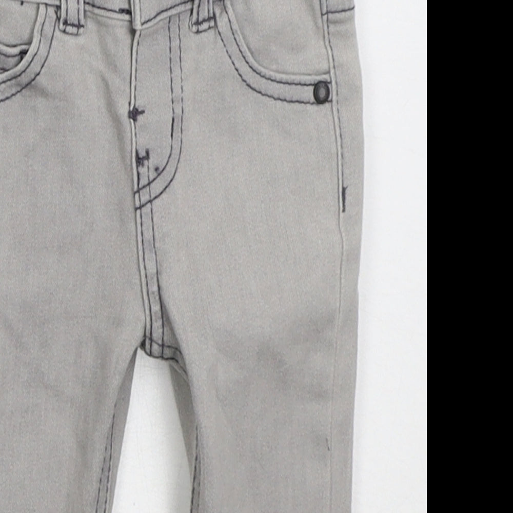 Denim Co Boys Grey  Cotton Capri Jeans Size 3-6 Months  Button