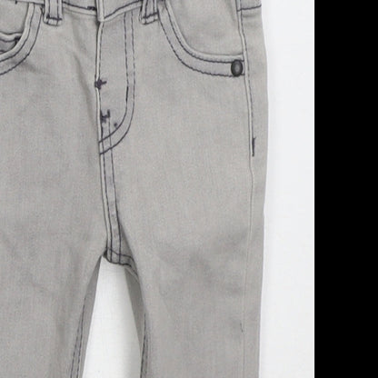 Denim Co Boys Grey  Cotton Capri Jeans Size 3-6 Months  Button