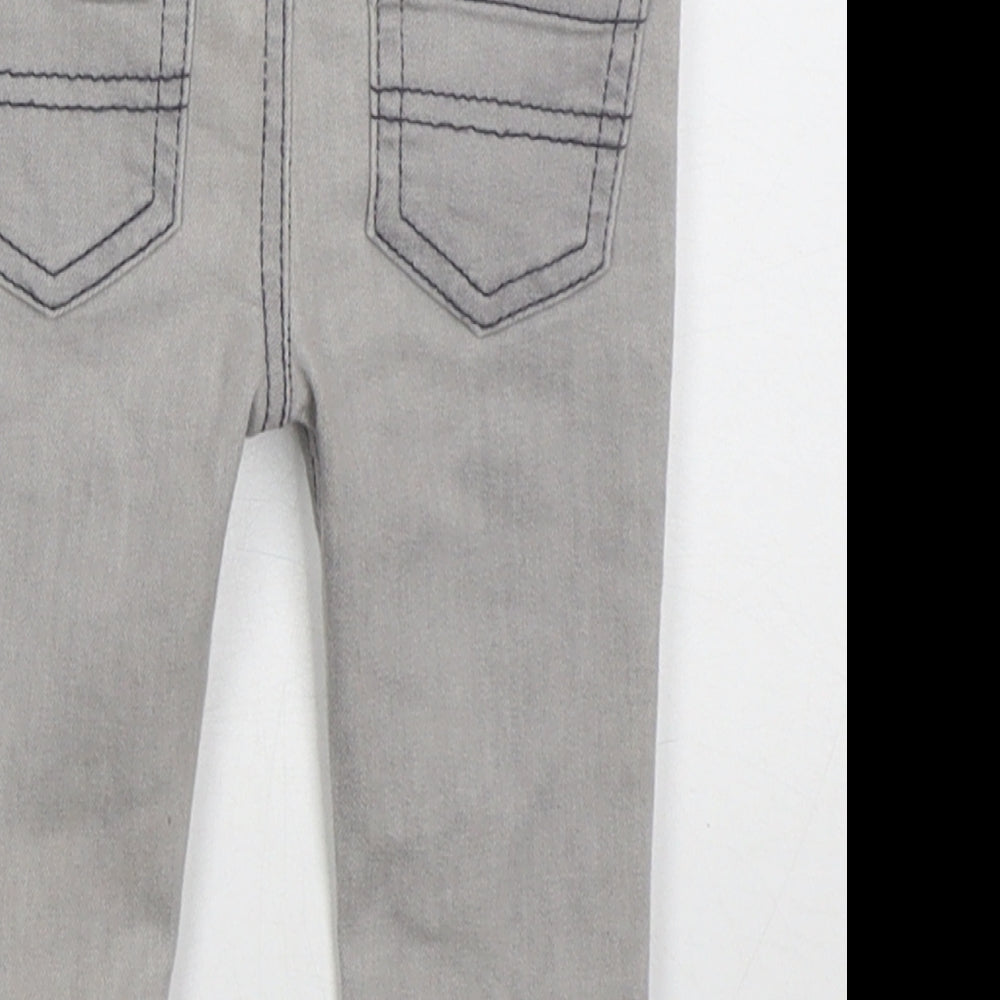 Denim Co Boys Grey  Cotton Capri Jeans Size 3-6 Months  Button