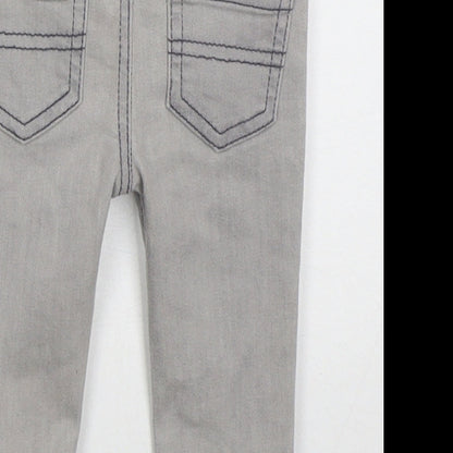 Denim Co Boys Grey  Cotton Capri Jeans Size 3-6 Months  Button