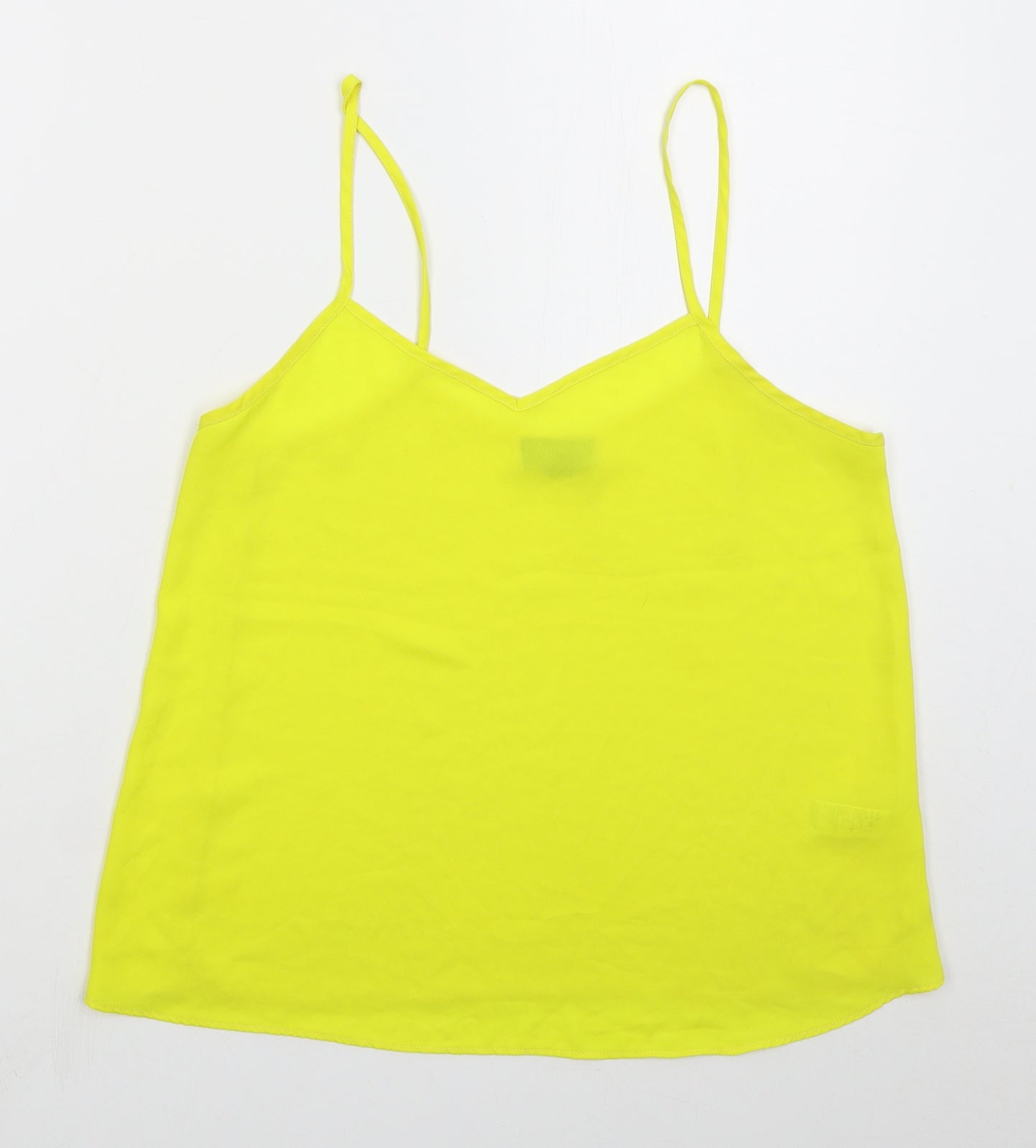 Womens UK Size 8 Topshop Yellow Basic Tank