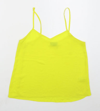 Womens UK Size 8 Topshop Yellow Basic Tank
