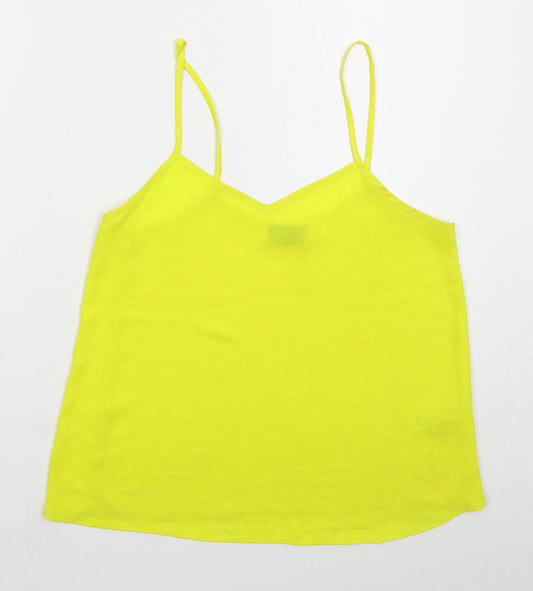 Womens UK Size 8 Topshop Yellow Basic Tank