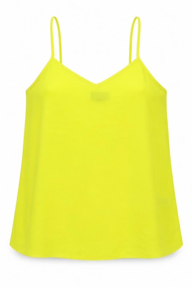 Womens UK Size 8 Topshop Yellow Basic Tank