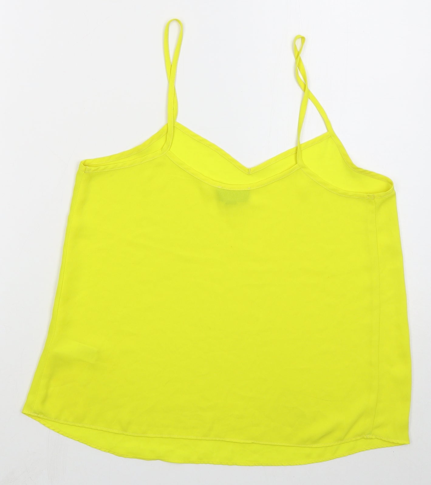 Womens UK Size 8 Topshop Yellow Basic Tank