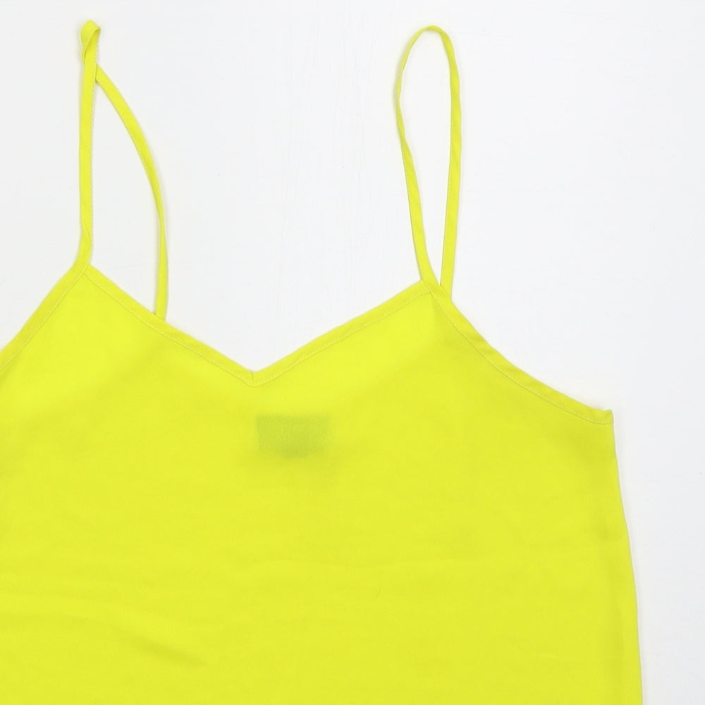 Womens UK Size 8 Topshop Yellow Basic Tank