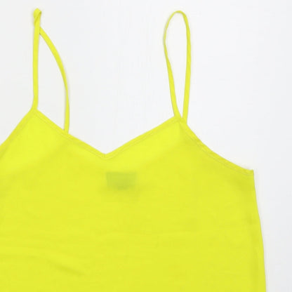Womens UK Size 8 Topshop Yellow Basic Tank