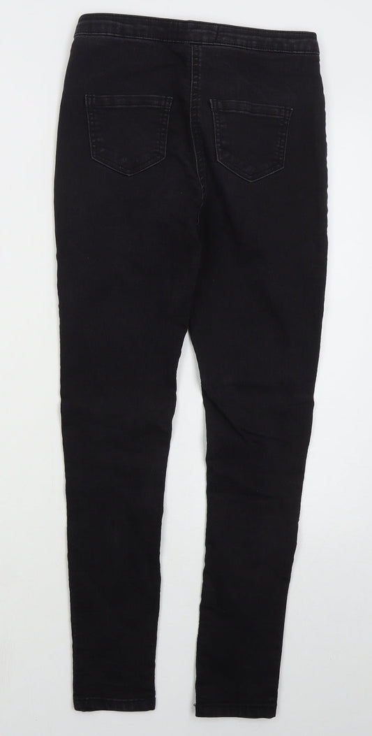 Parisian Womens Black  Cotton Skinny Jeans Size 8 L28 in Regular Button