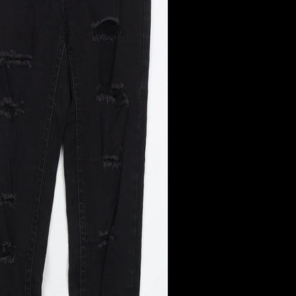 Parisian Womens Black  Cotton Skinny Jeans Size 8 L28 in Regular Button