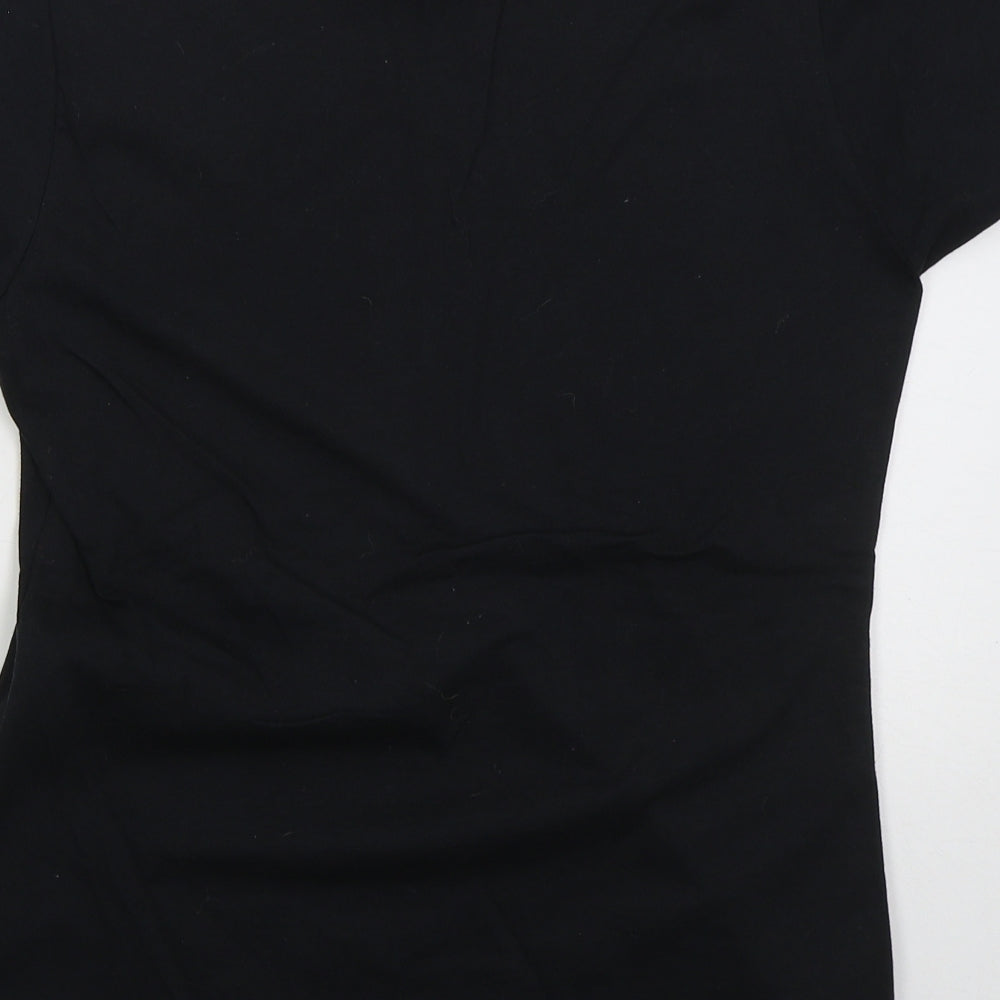 Womens UK Size M Port & Company Black Basic T-Shirt