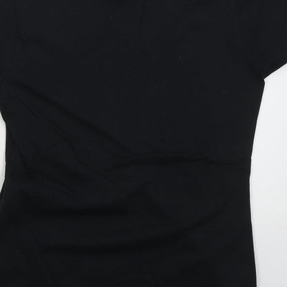 Womens UK Size M Port & Company Black Basic T-Shirt