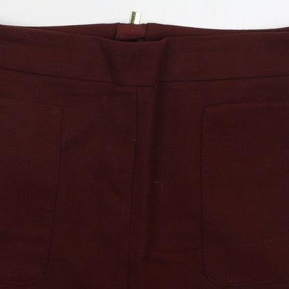 H&M Womens Red  Polyester Mini Skirt Size 10   Zip