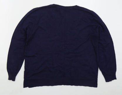George Womens Blue Crew Neck  Viscose Pullover Jumper Size 14