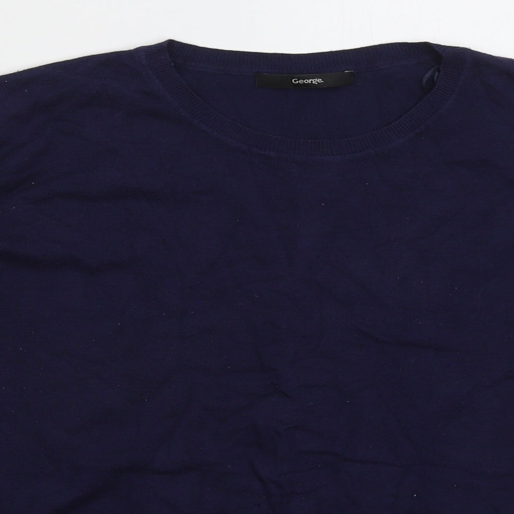 George Womens Blue Crew Neck  Viscose Pullover Jumper Size 14