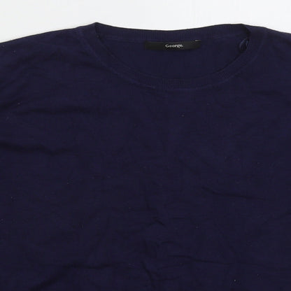 George Womens Blue Crew Neck  Viscose Pullover Jumper Size 14