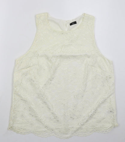 F&F Womens Ivory  Nylon Basic Tank Size 20 Round Neck