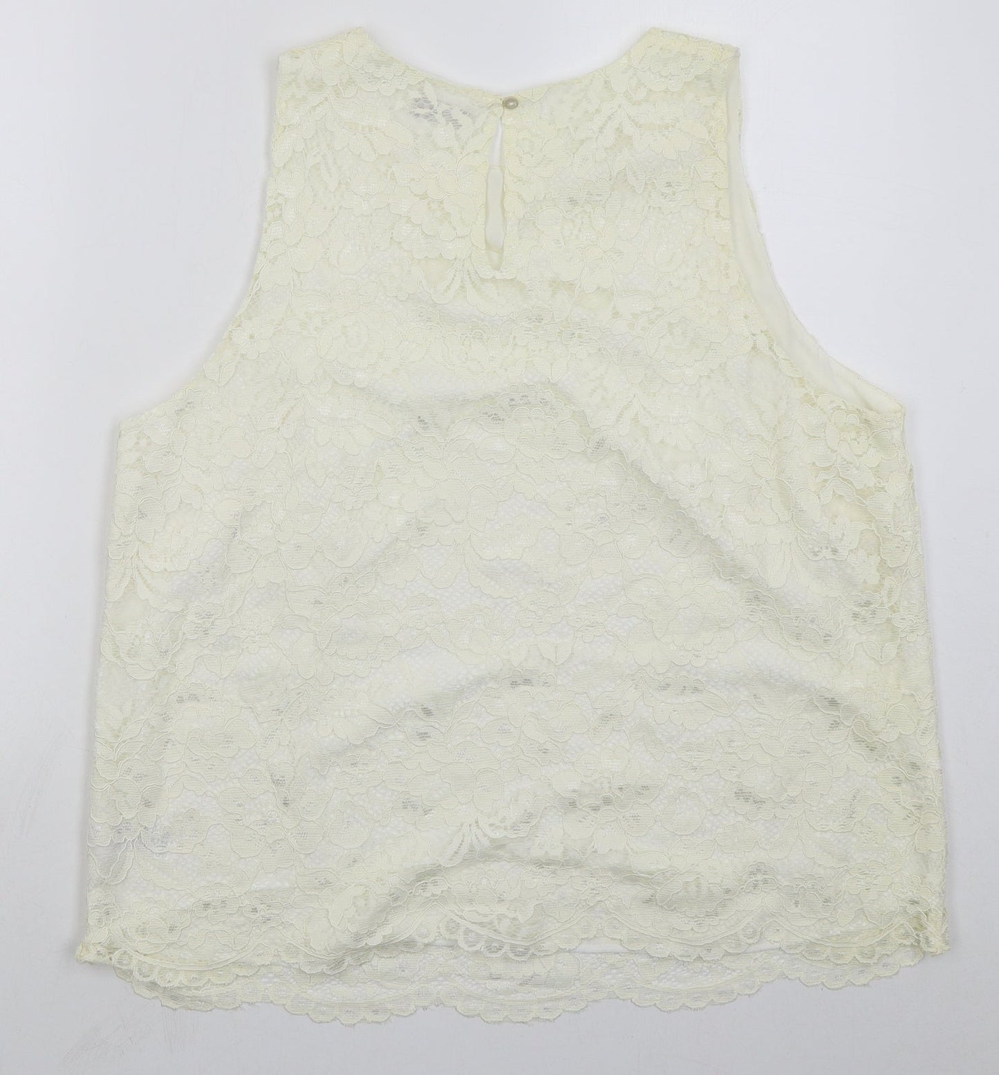F&F Womens Ivory  Nylon Basic Tank Size 20 Round Neck