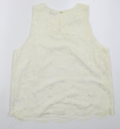 F&F Womens Ivory  Nylon Basic Tank Size 20 Round Neck