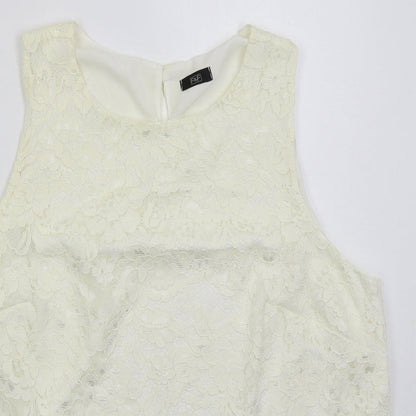 F&F Womens Ivory  Nylon Basic Tank Size 20 Round Neck