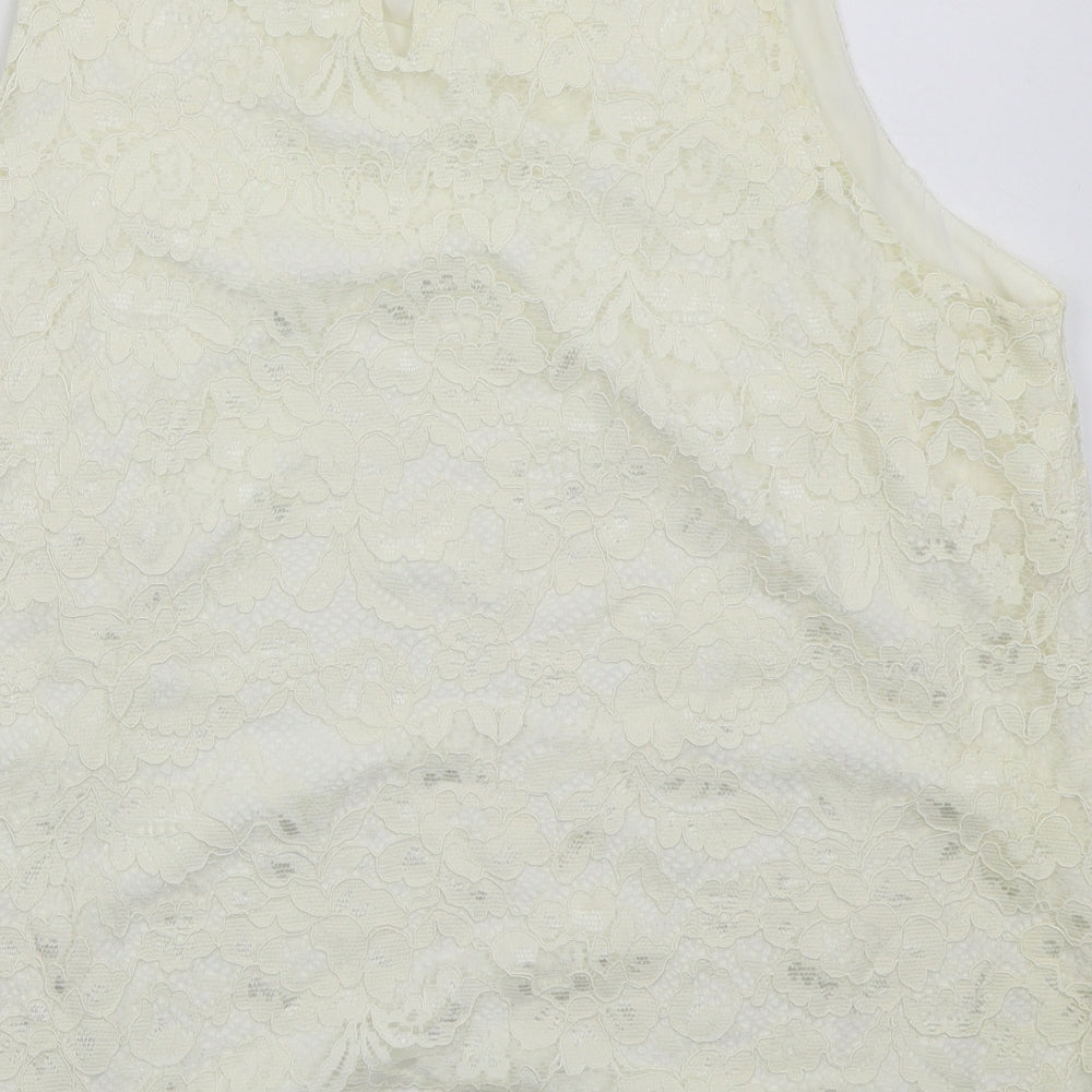 F&F Womens Ivory  Nylon Basic Tank Size 20 Round Neck