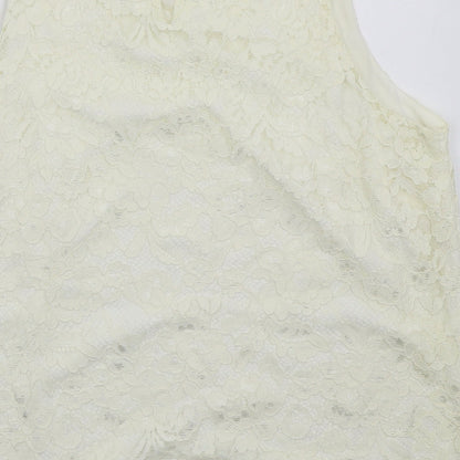 F&F Womens Ivory  Nylon Basic Tank Size 20 Round Neck