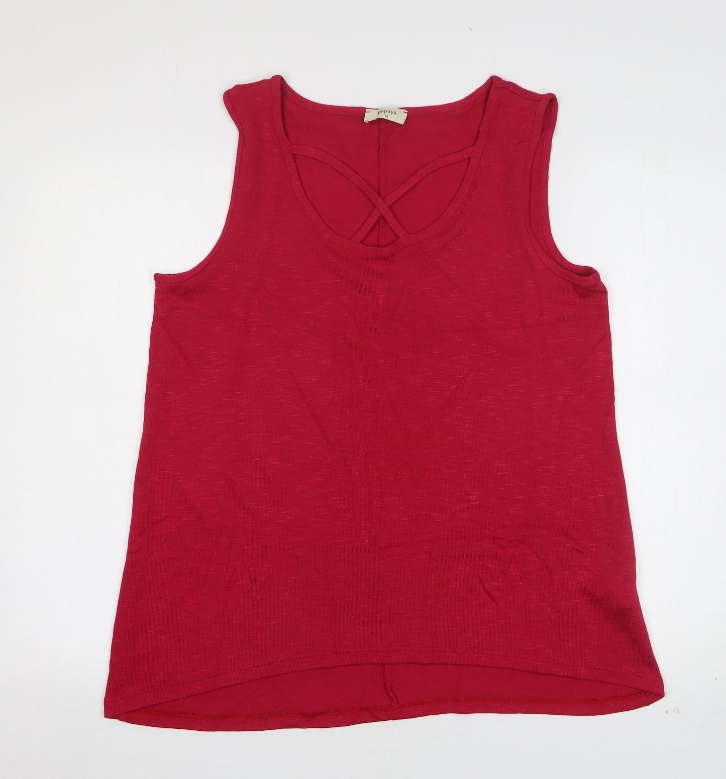 Papaya Womens Purple  Polyester Basic Tank Size 14 Round Neck