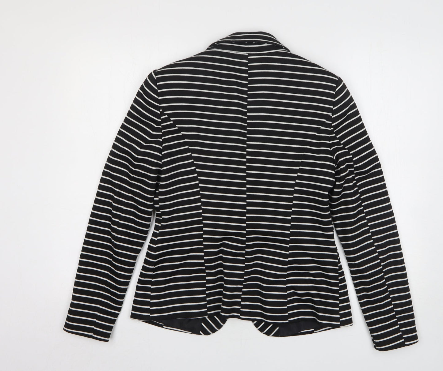 F&F Womens Black Striped Polyester Jacket Blazer Size 10