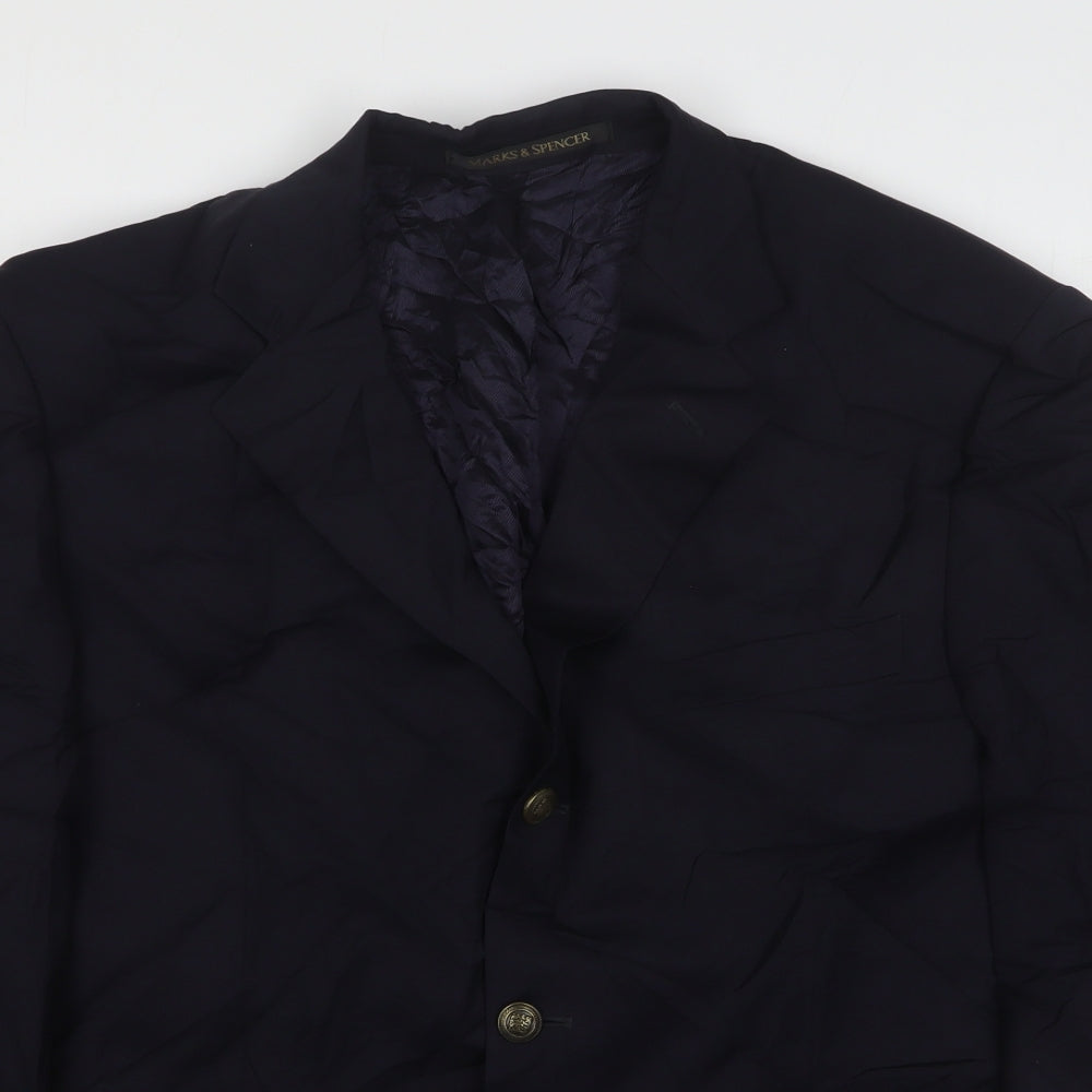 Mens UK Size 42 Marks and Spencer Regular Blue Suit Jacket