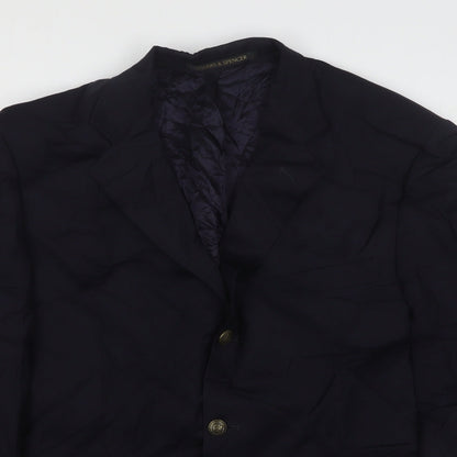 Mens UK Size 42 Marks and Spencer Regular Blue Suit Jacket