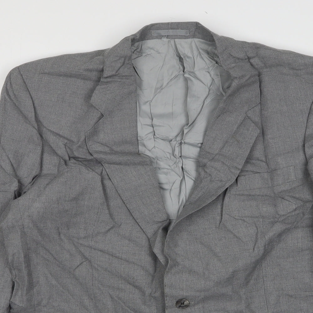 Mens UK Size 44 Trevira Regular Grey Suit Jacket