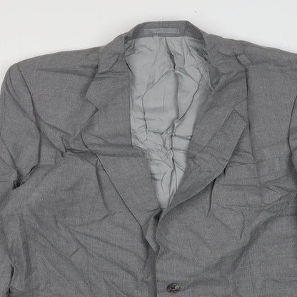 Mens UK Size 44 Trevira Regular Grey Suit Jacket