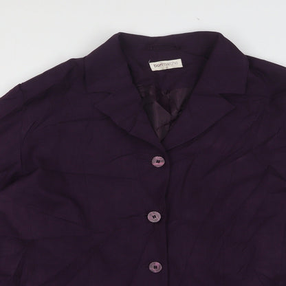 Bonmarché Womens Purple  Polyester Jacket Suit Jacket Size 16