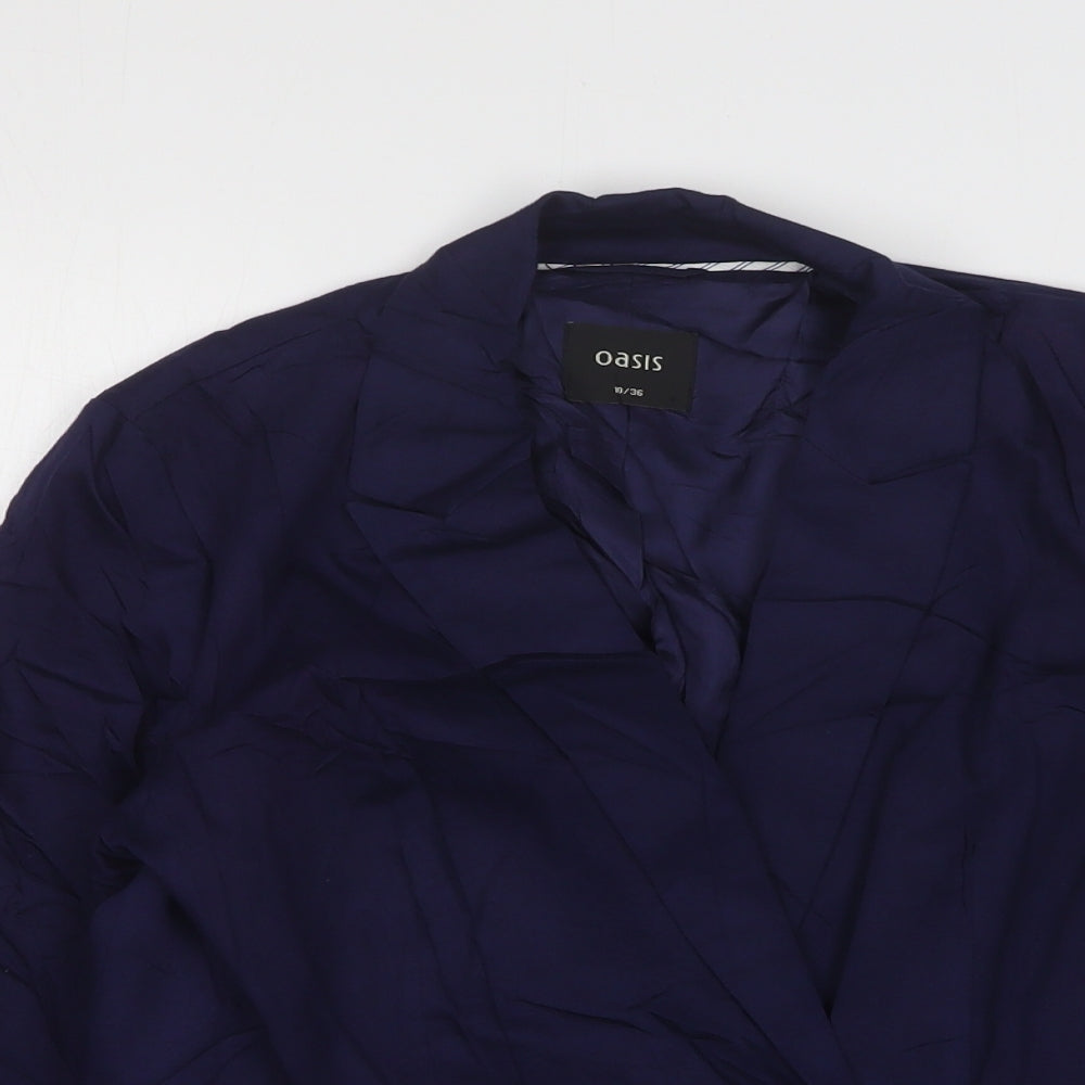 Oasis Womens Blue  Coir Jacket Suit Jacket Size 10
