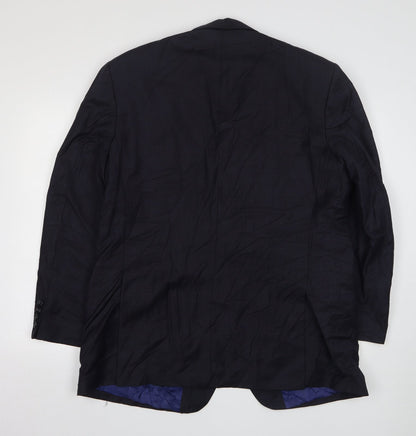 Seconds Mens Blue  Wool Jacket Suit Jacket Size 44