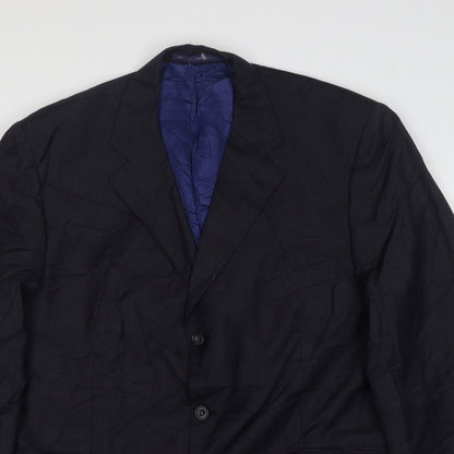 Seconds Mens Blue  Wool Jacket Suit Jacket Size 44