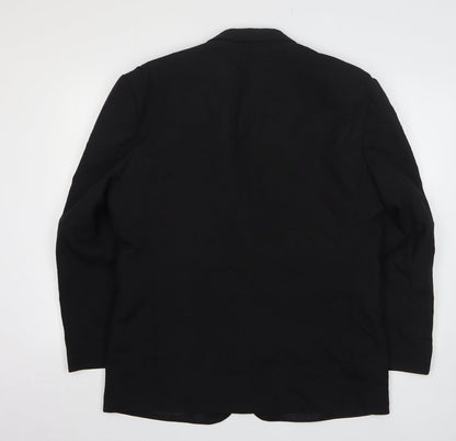 Mens UK Size 42 Simon Jersey Regular Black Suit Jacket