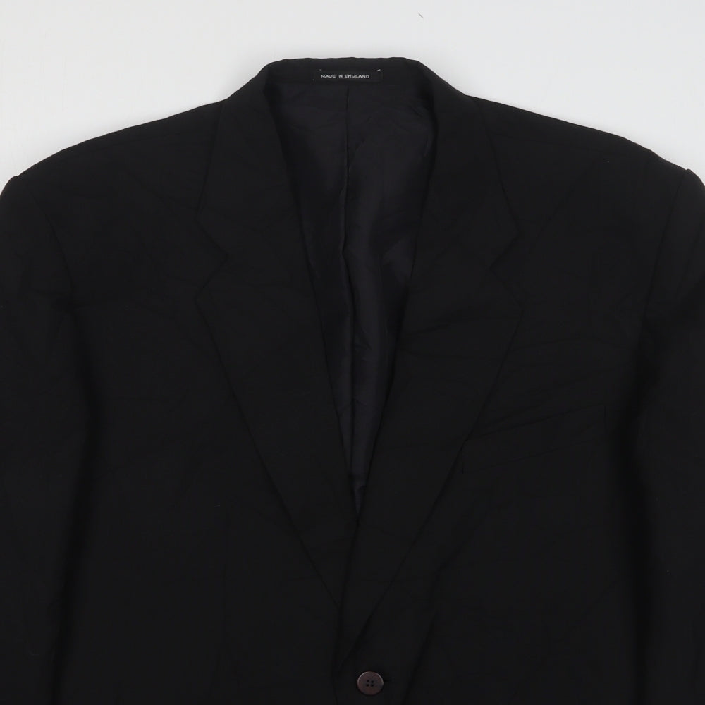 Mens UK Size 42 Simon Jersey Regular Black Suit Jacket