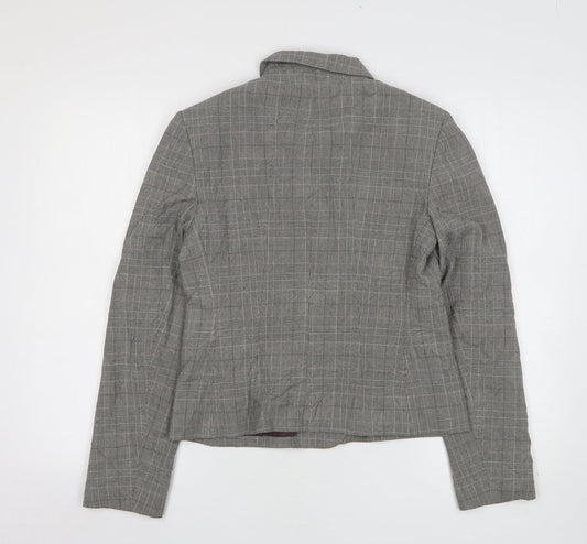 NEXT Womens Grey Check Polyacrylate Fibre Jacket Suit Jacket Size 10