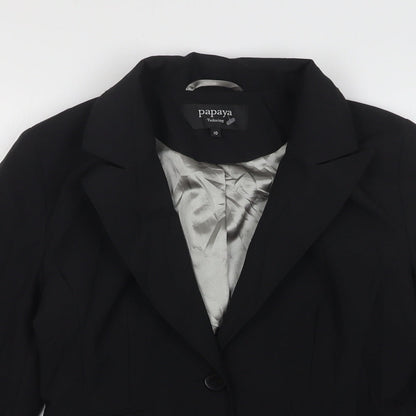 Papaya Womens Black  Polyester Jacket Suit Jacket Size 10