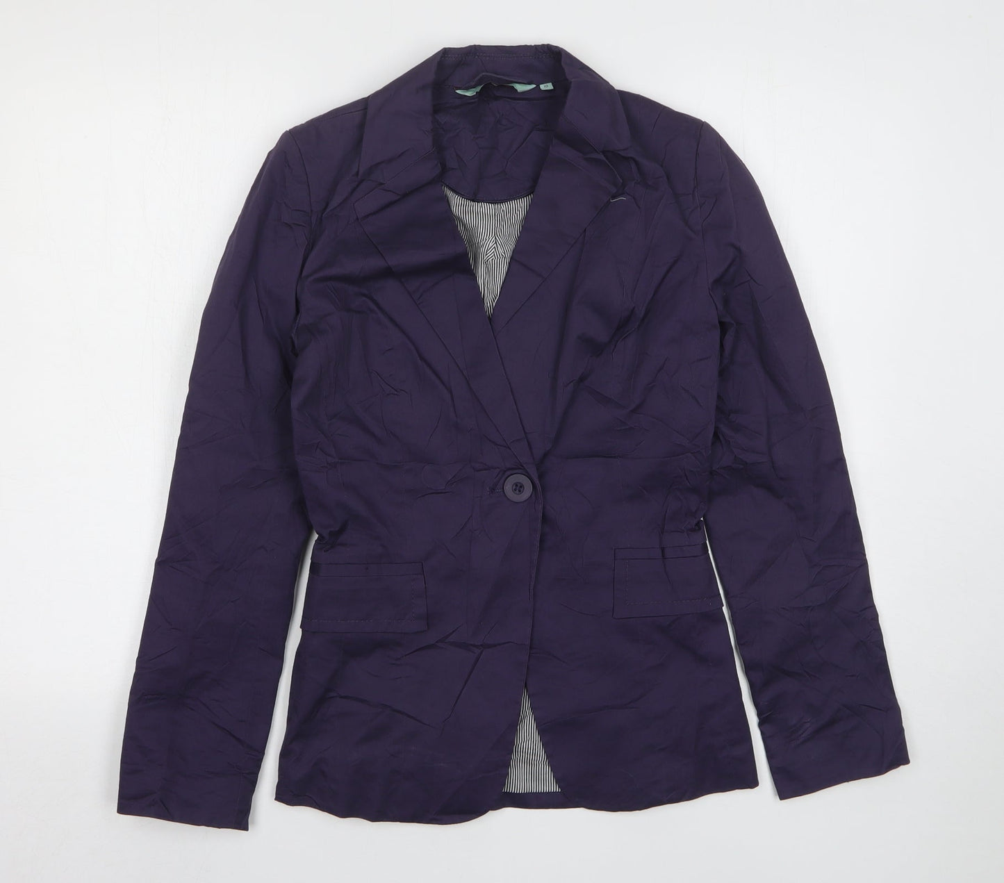 New Look Womens Blue  Cotton Jacket Suit Jacket Size 10