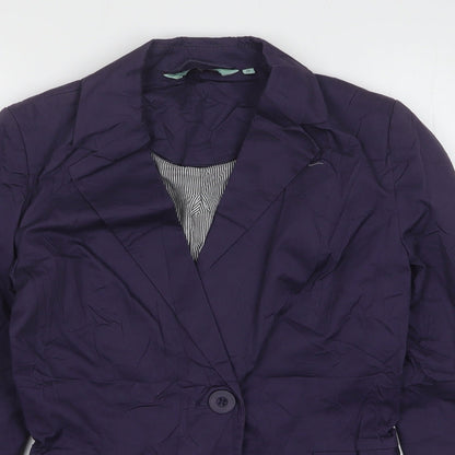 New Look Womens Blue  Cotton Jacket Suit Jacket Size 10