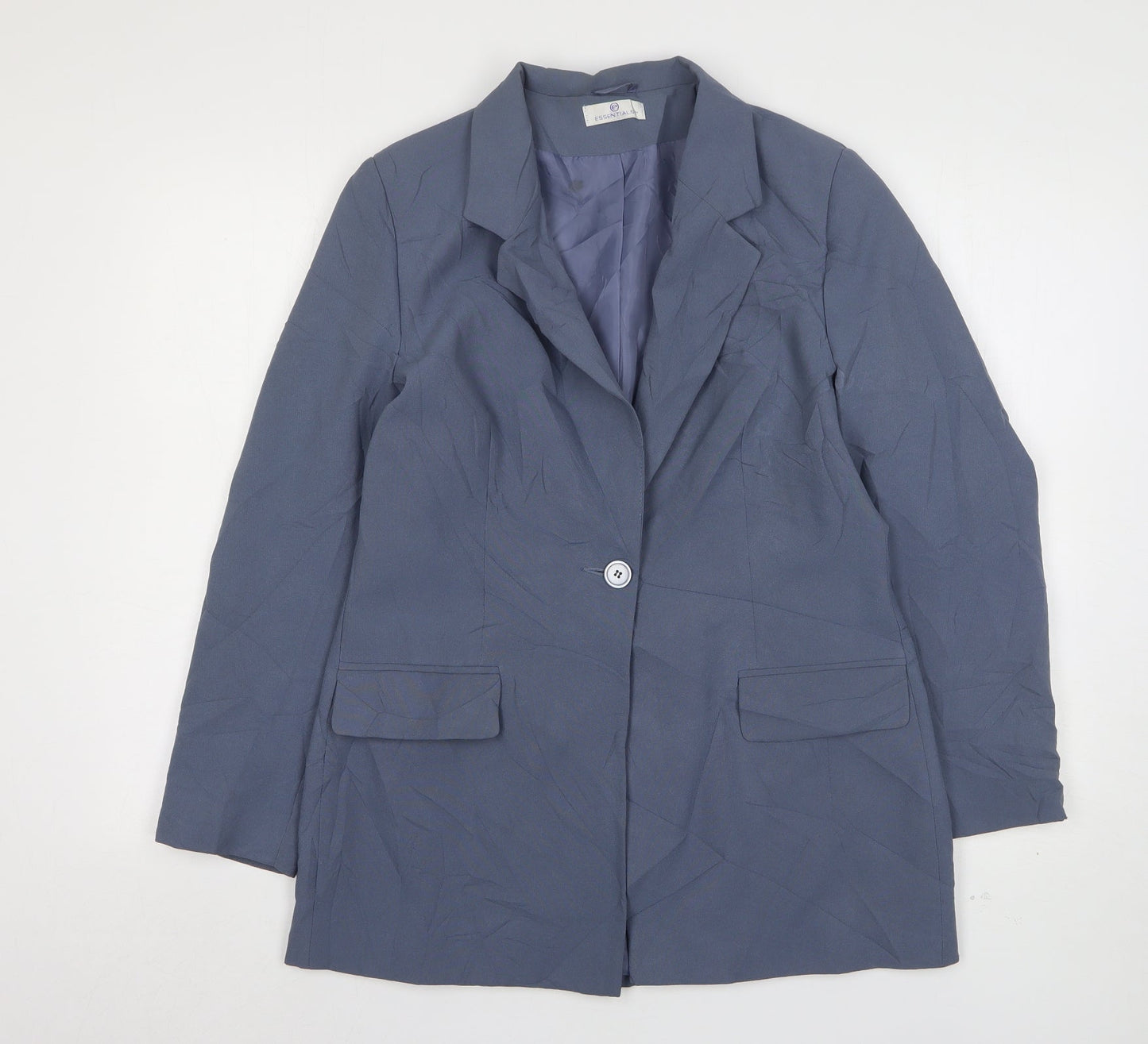 Womens UK Size 12 Essentials Regular Blue Suit Jacket
