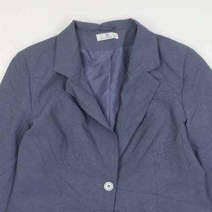 Womens UK Size 12 Essentials Regular Blue Suit Jacket