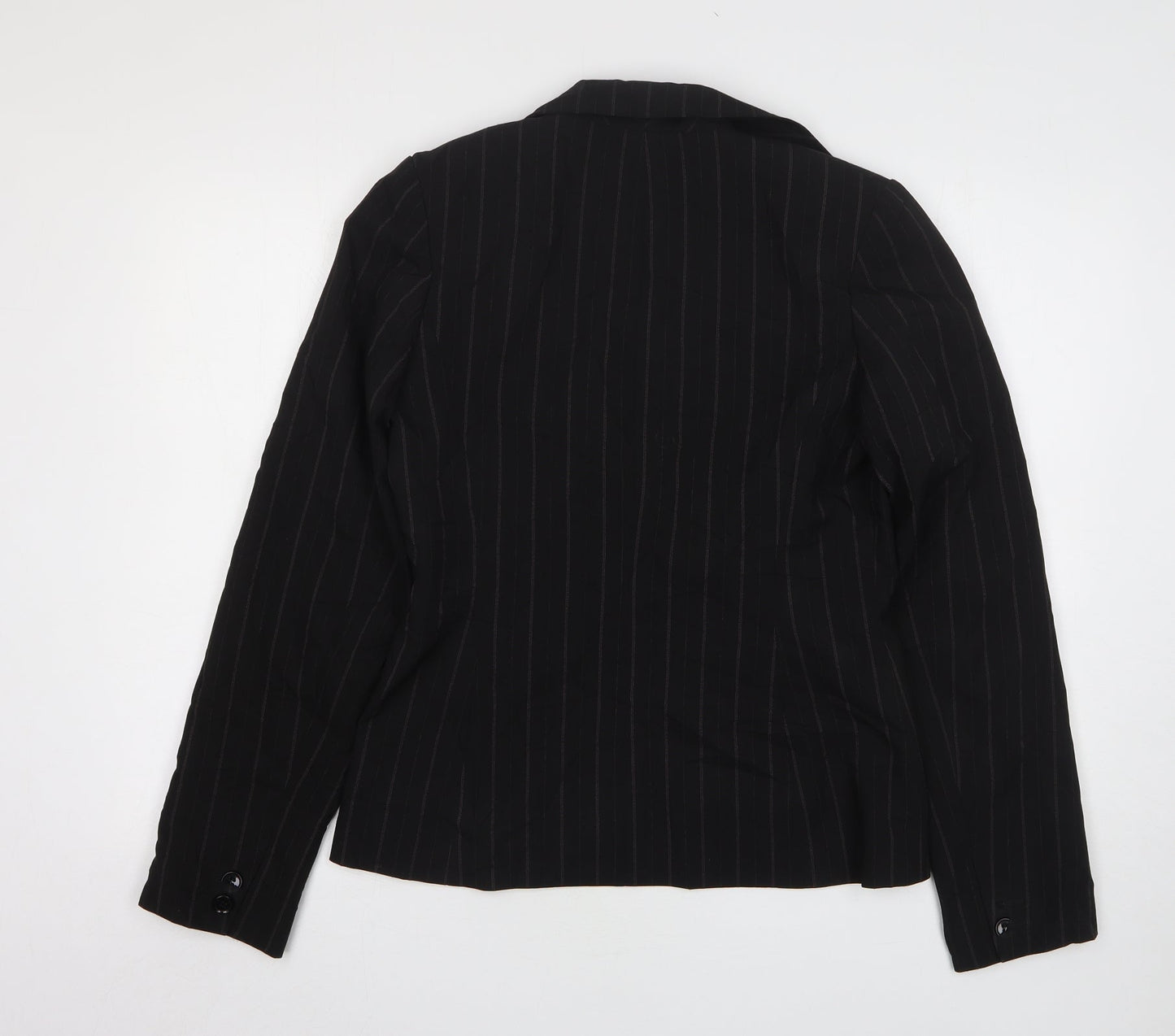 Dorothy Perkins Womens Black Striped Polyester Jacket Suit Jacket Size 12